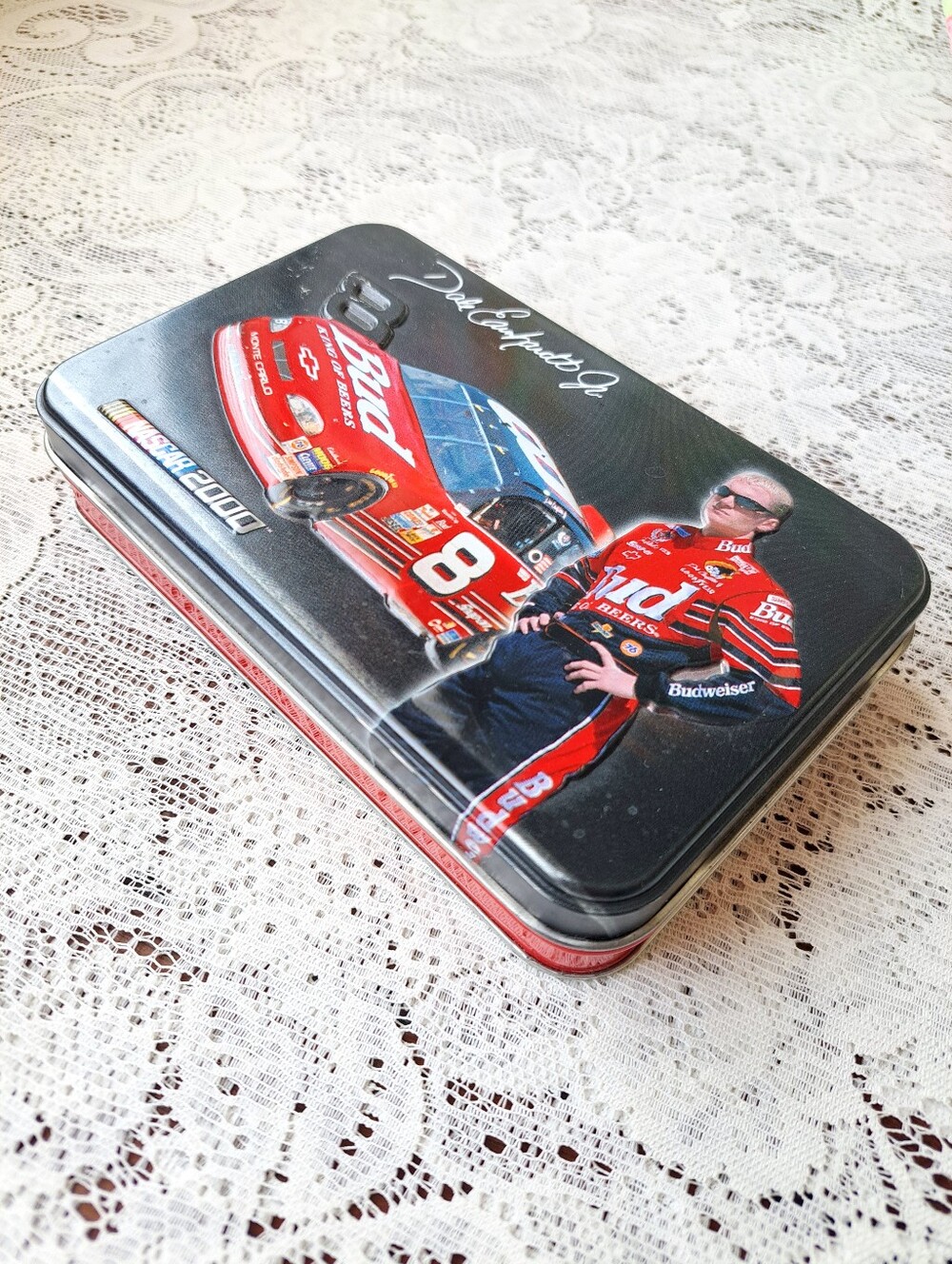 Vtg NASCAR 2000 Dale Earnhardt Jr #8 Budweiser Playing Cards Set & Collector Tin